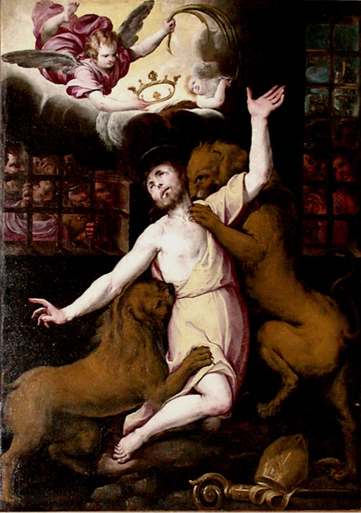 Sant'Ignazio vescovo di Antiochia sbranato dai leoni - Museo della certosa, Pavia